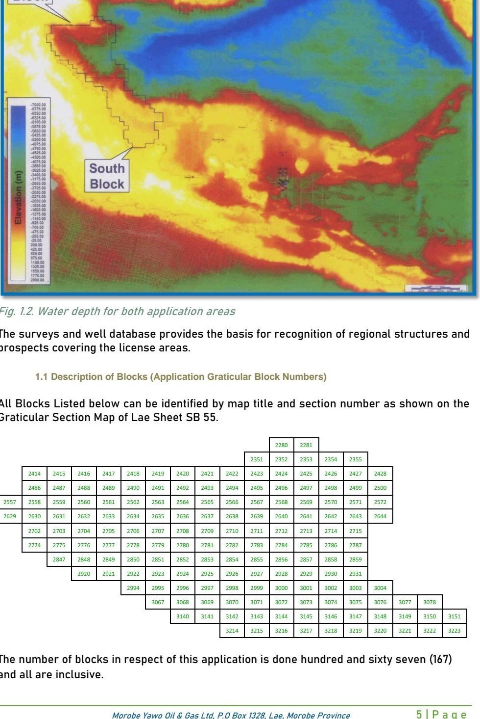 Bathymetric water-depth map for the APPL 674 offshore setting